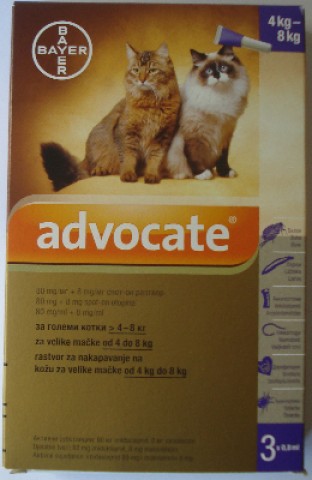 Preparati protiv spoljnih parazita mačaka Advocate 4-8kg 1ampula